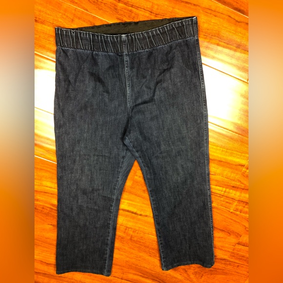 Soft Surroundings Cotton Elastic High Waist Pull On Denim Cropped - Picture 6 of 12